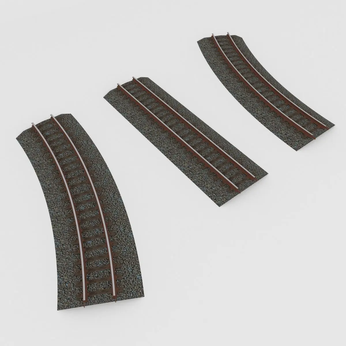 Railroad Tracks Tileable 3D model