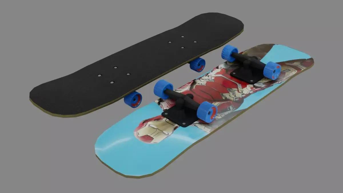 Skate Board - Low Poly - Game Ready - PBR Low-poly 3D model