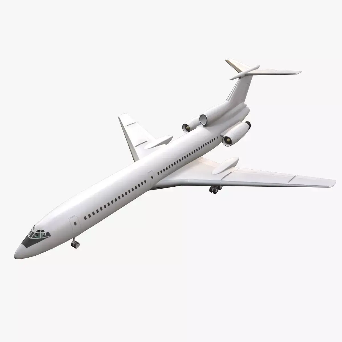 Tupolev Tu-154 Blank Animated Low-poly 3D model