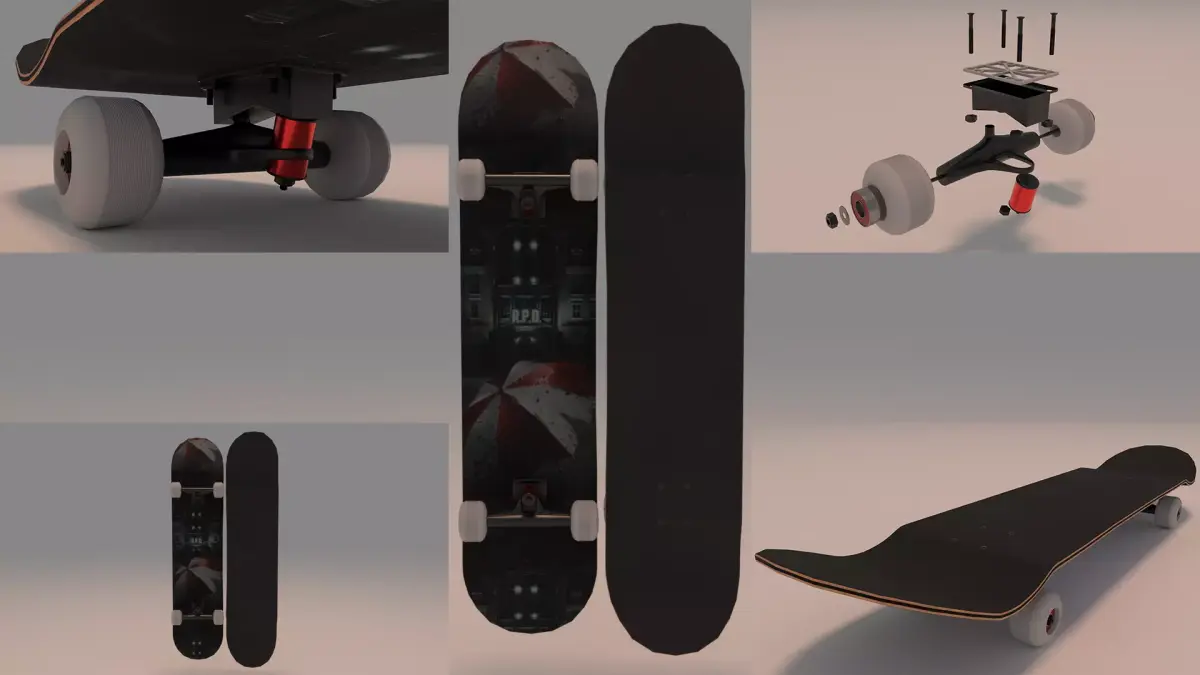 Resident Evil Raccoon City Skateboard 3D model
