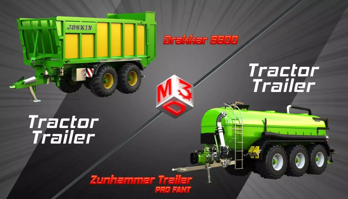 Drakkar 6600 with Zunhammer PRO FANT Tractor Trailers 3D Model Pack