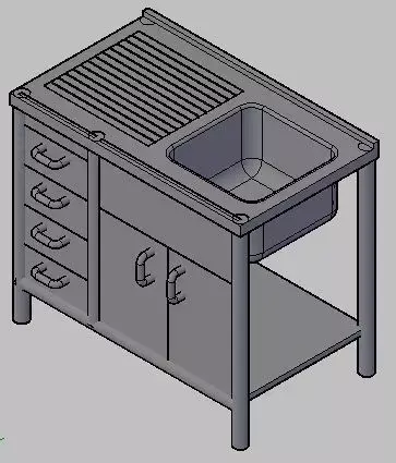 Industrial kitchen sink Free 3D model