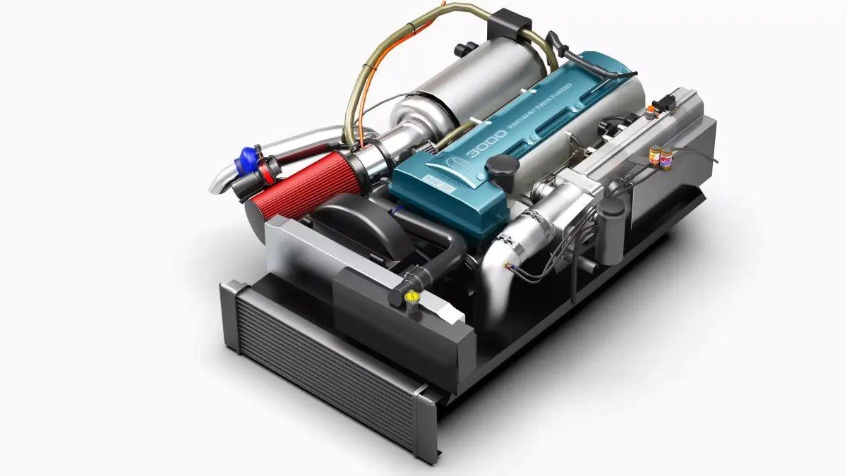 2JZ GTE VVTi Turbo Straight 6 Engine Low-poly 3D model