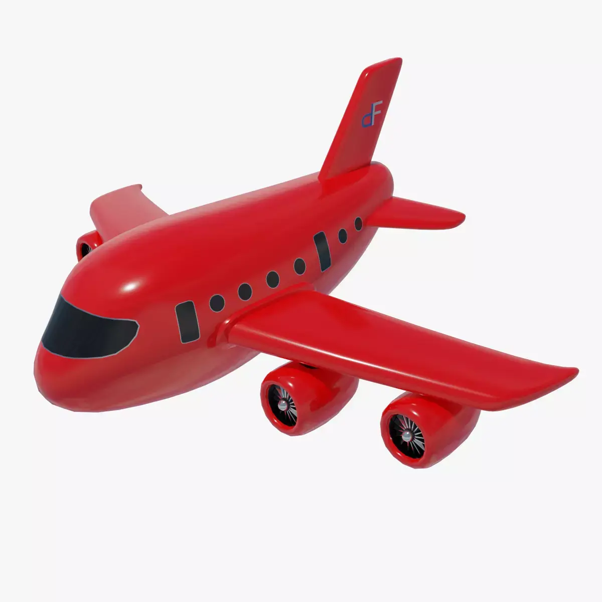 Cartoon Plane Low-poly 3D model