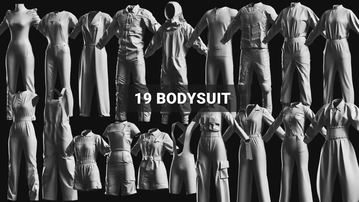 Basemesh Bodysuit Collection 3D model