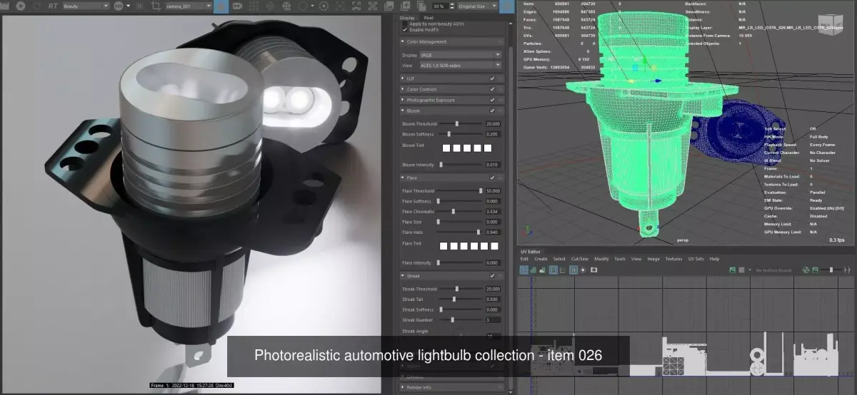 Automotive lighhtbulbs 3D Model Pack