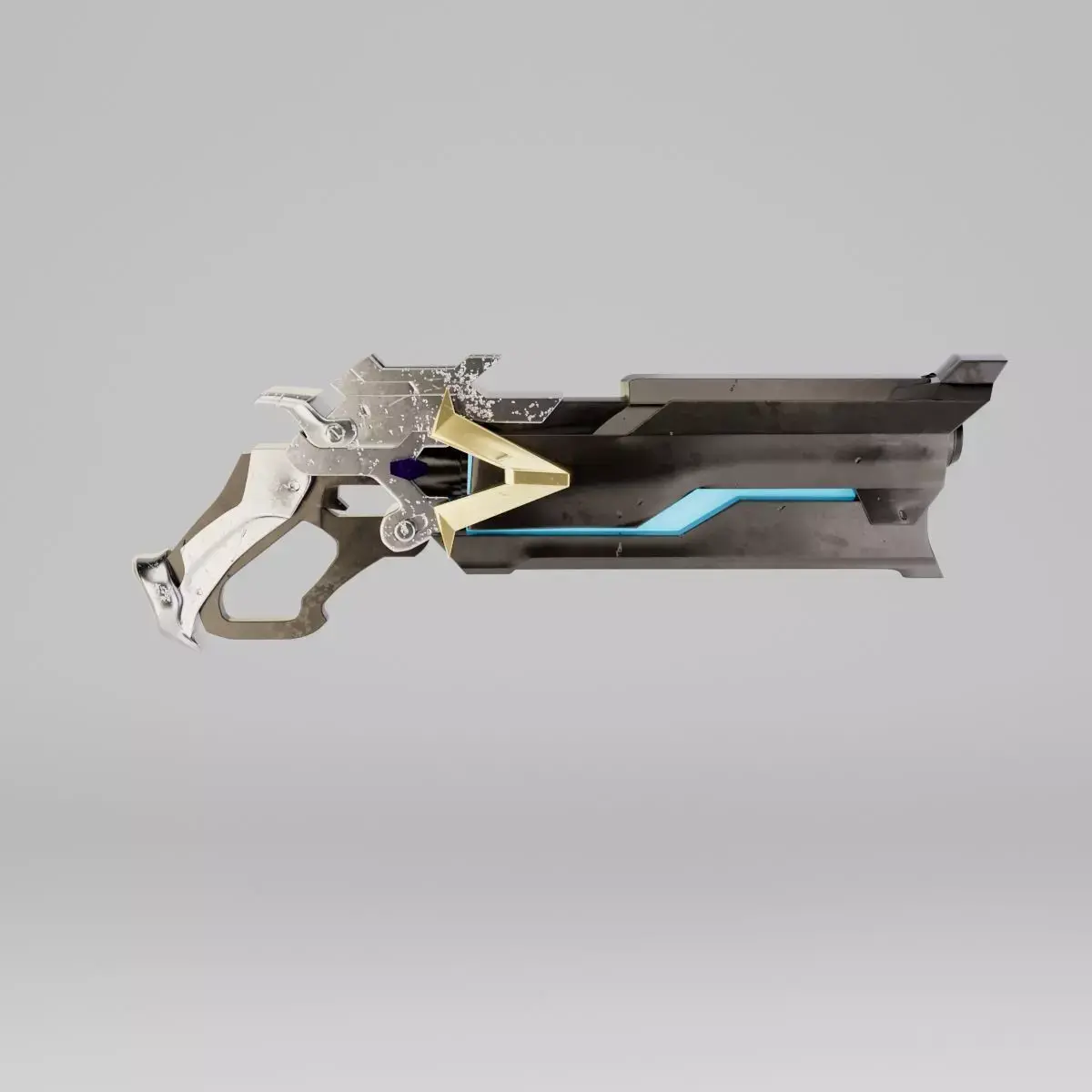 Futuristic Gun-Sci-Fi 3D Gun for Games 3D model