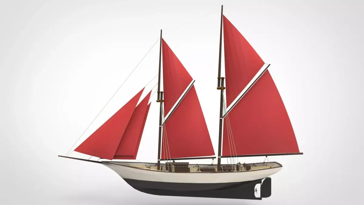 Historical sailing pinishi 3D model