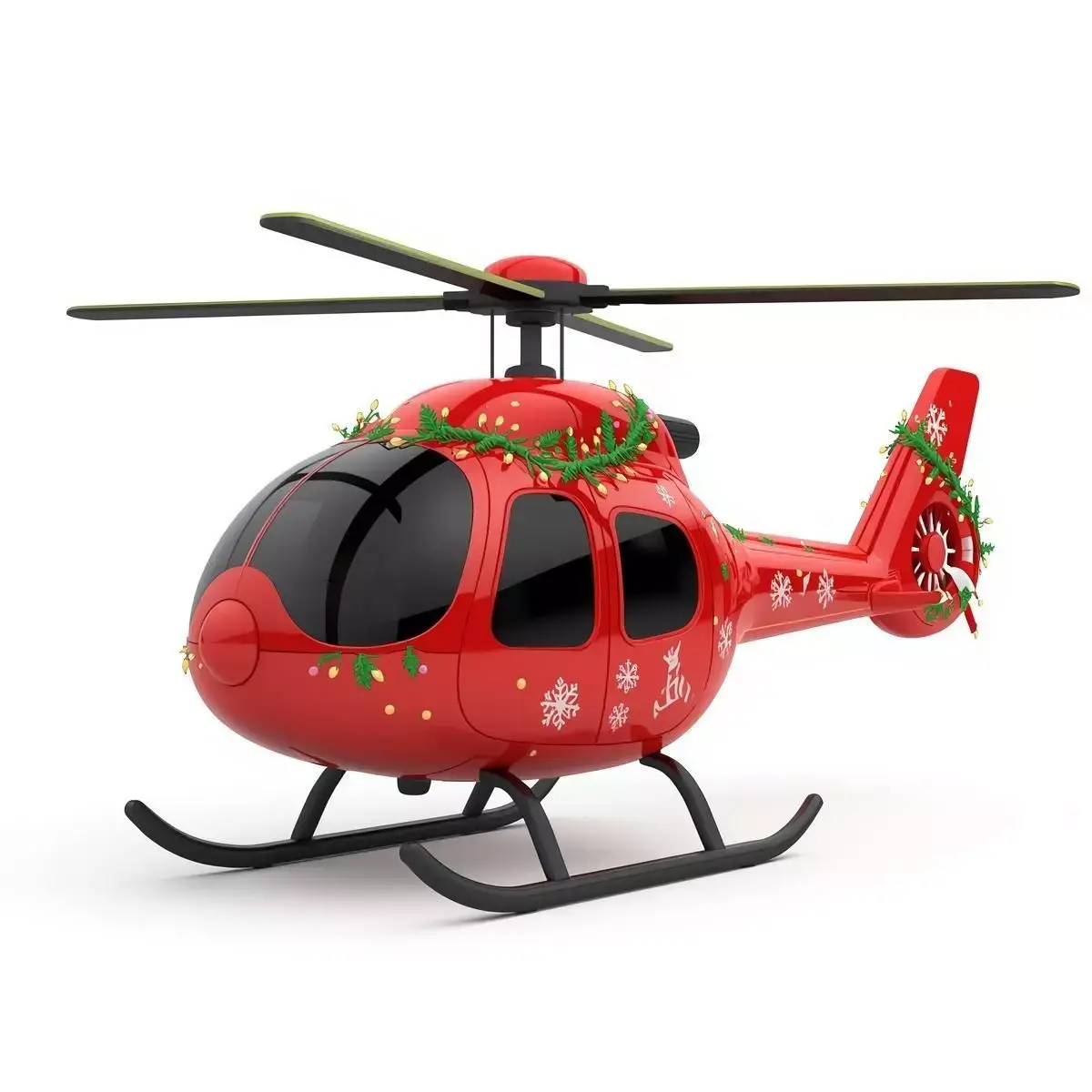 Stylized Christmas Helicopter 3D Model Low-poly 3D model purchase
