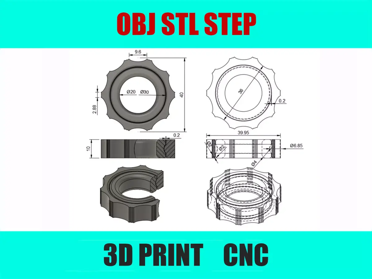 3D Model of a Spinner Ring     Unique Ring Design 3D print model