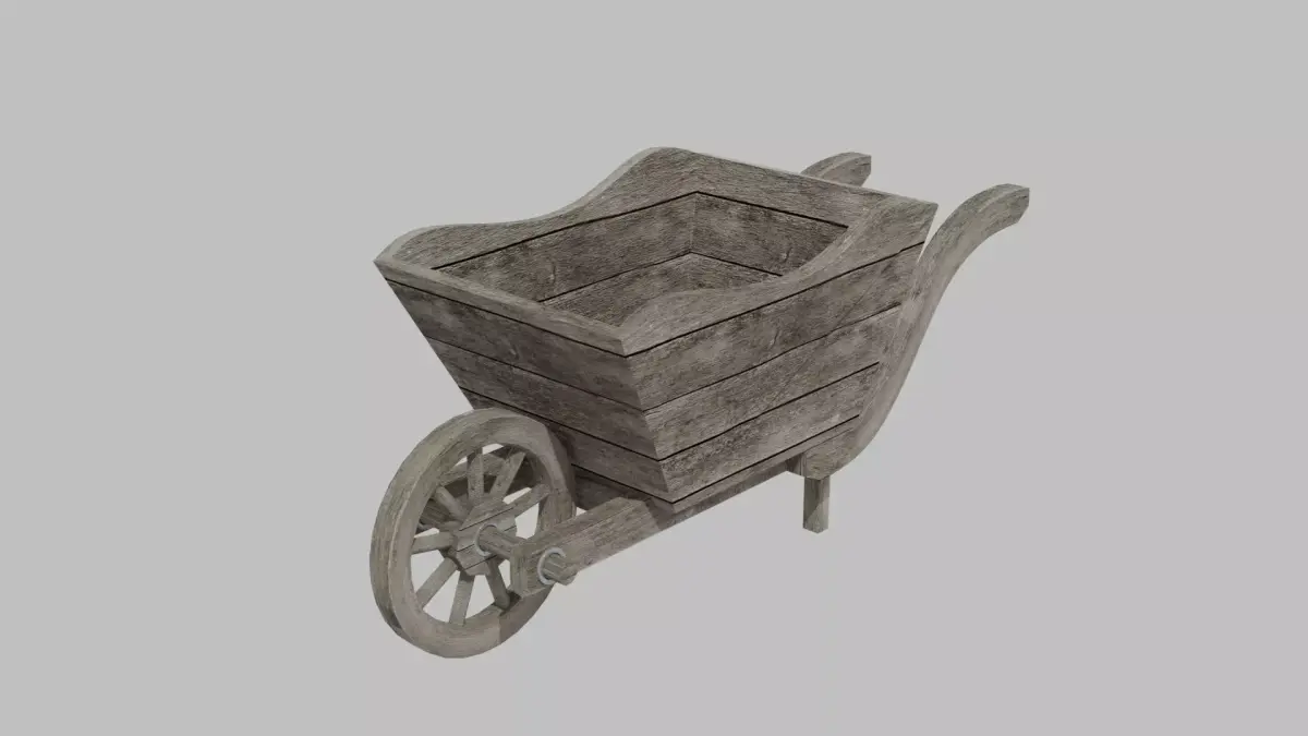 wooden old cart Low-poly 3D model purchase