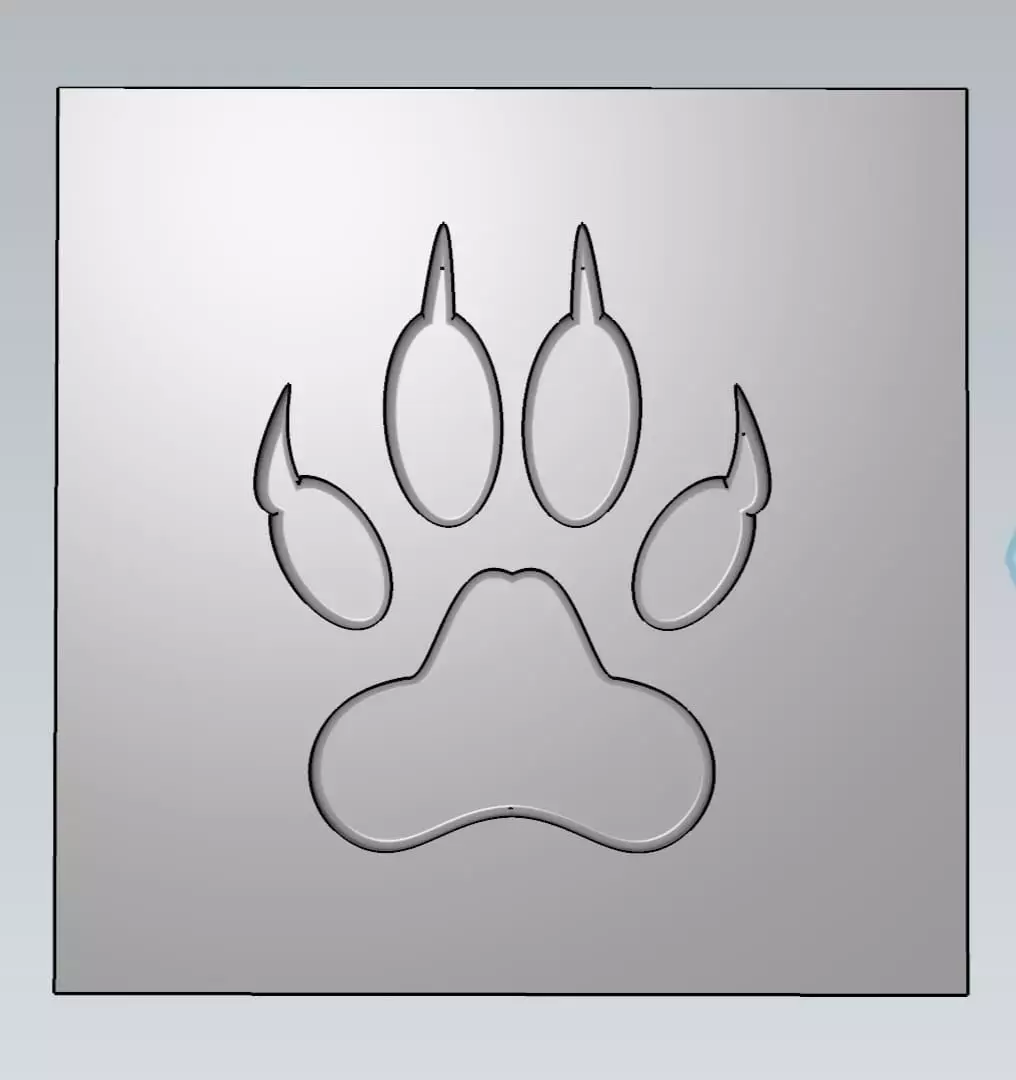 MakeIT Tiger Feet Print Mold With Top Frame 3D model