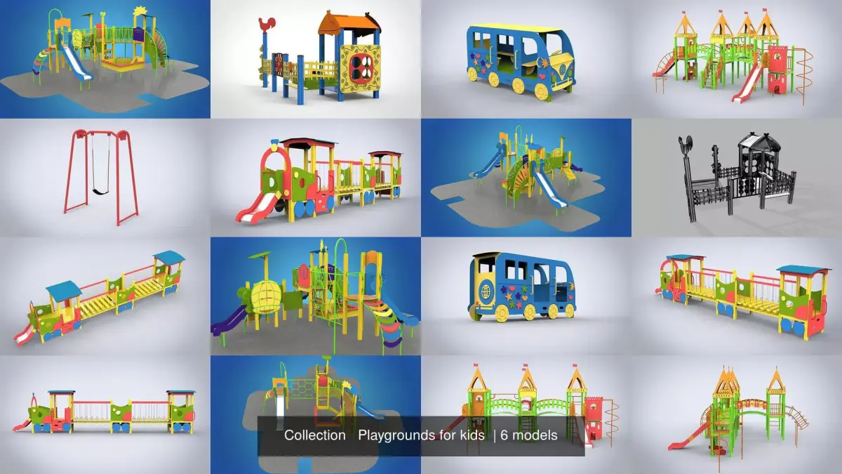 Collection   Playgrounds for kids  3D Model Pack purchase