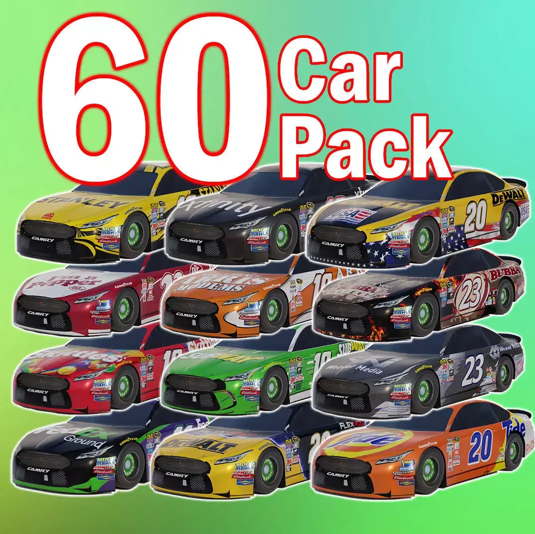 60 CAR PACK - NASCAR Race Cars Free 3D model