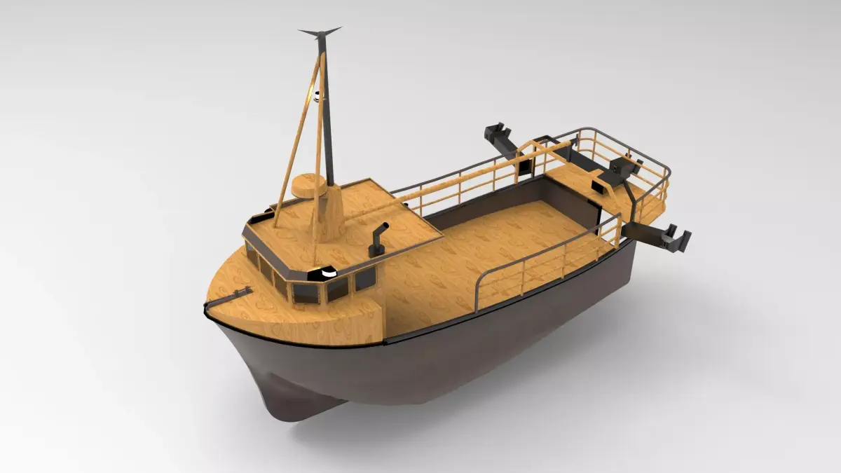 Fishing Ship Low-poly 3D model
