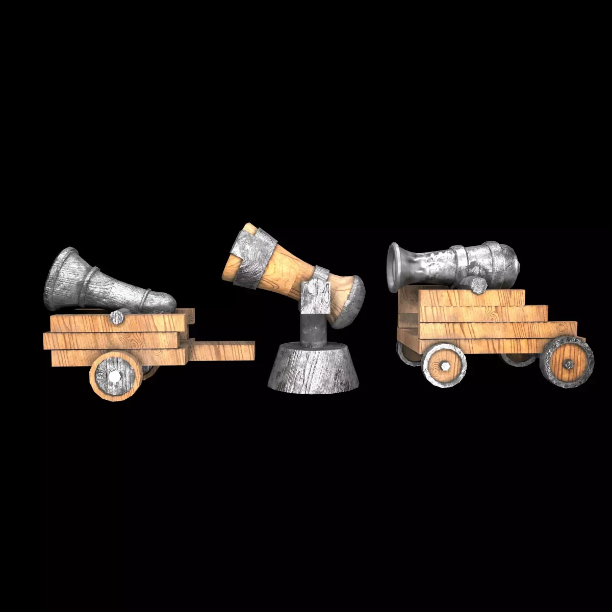 cannon Low-poly 3D model 3