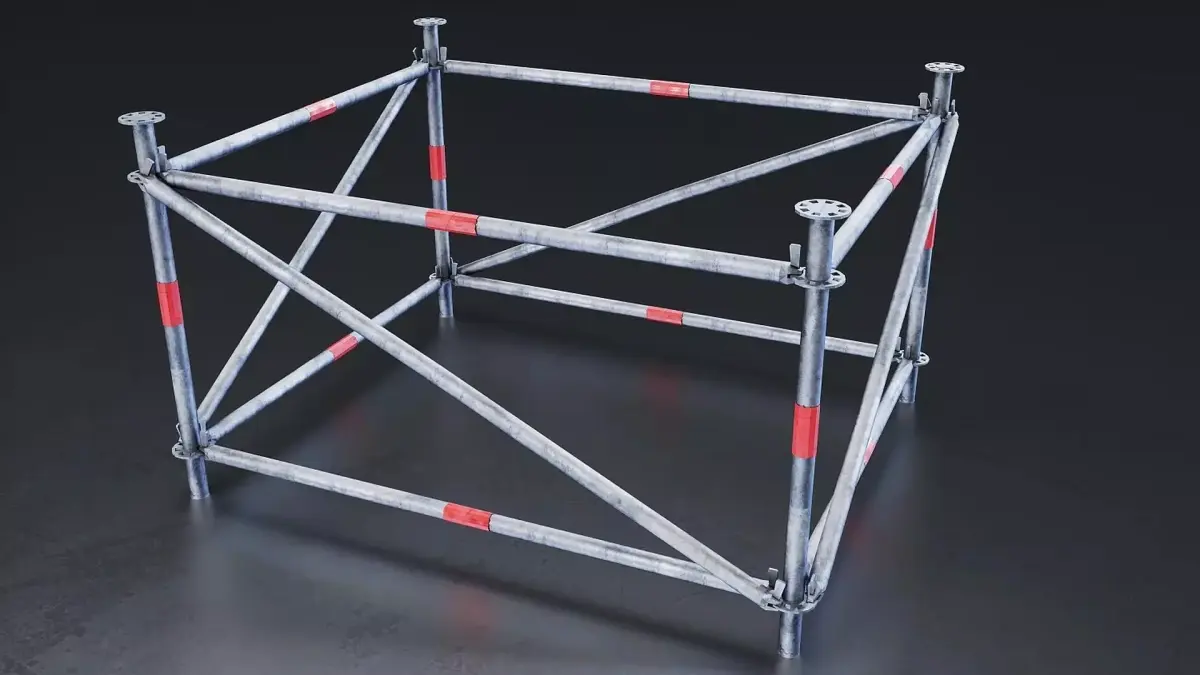 Construction Scaffolding Structure square Low-poly 3D model