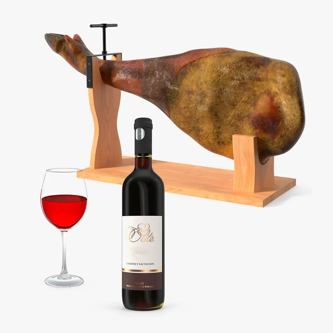 Ham Leg with Red Wine Collection 3D model