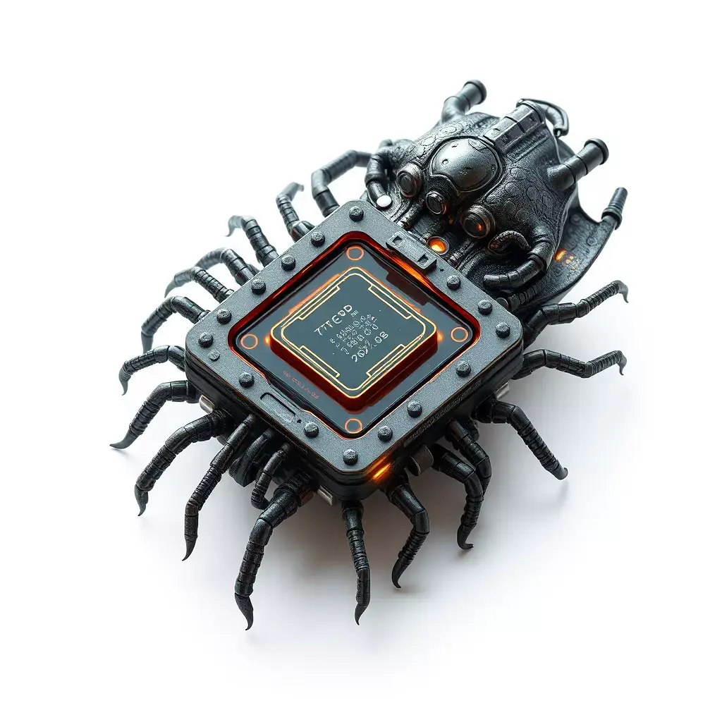SciFi Microchip Spider Robot Low-poly 3D model