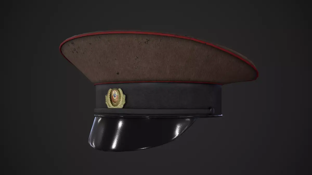 Peaked cap USSR Low-poly 3D model