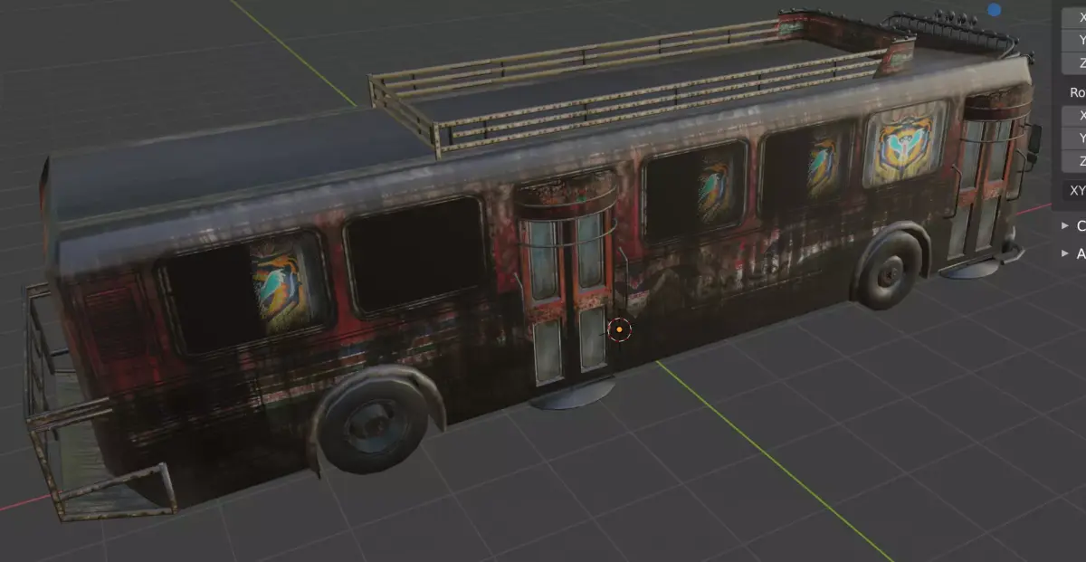 bus big Low-poly 3D model