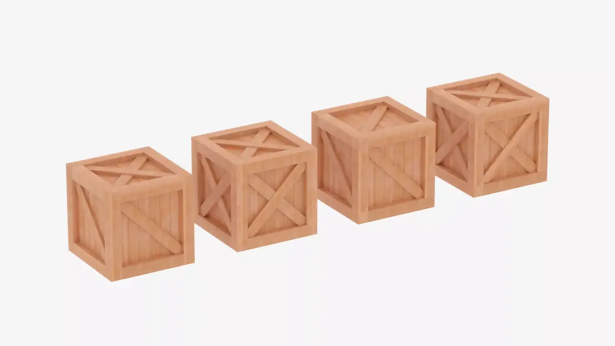 Wooden Crate Box Collection 3D model