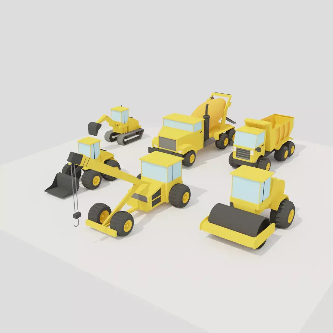 POLYGRUNT - Construction Vehicles Free low-poly 3D model