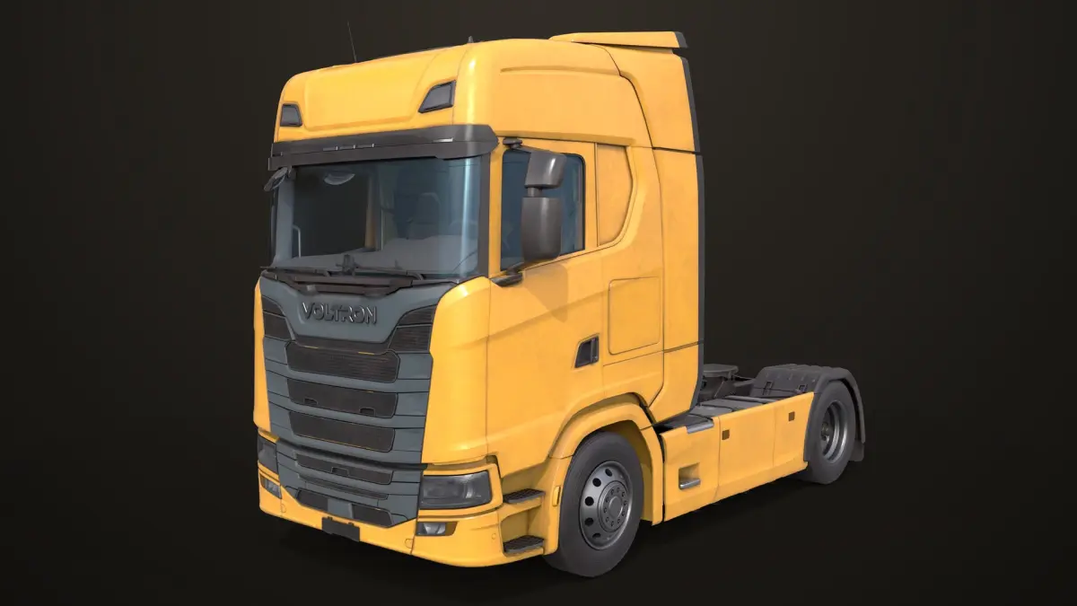 Heavy Truck Chassis 06 Generic Yellow All PBR Unity UE Textures 3D model