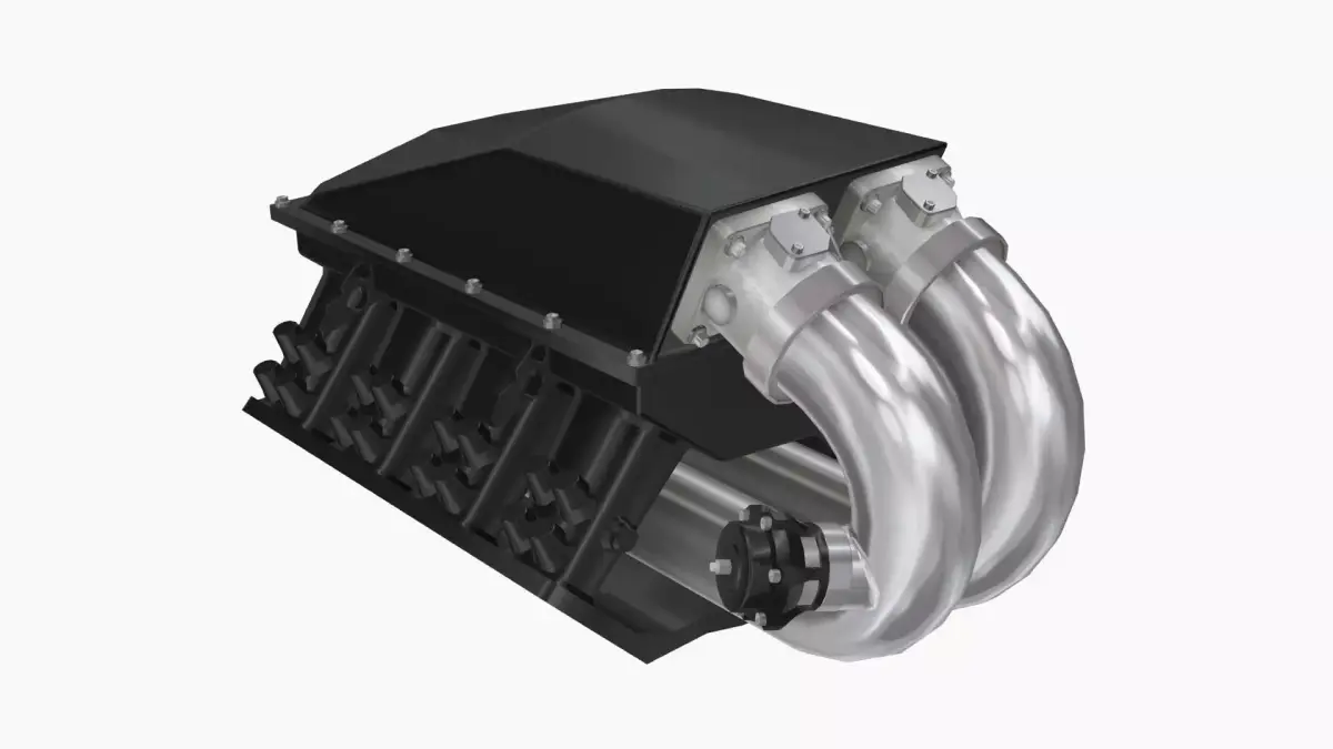 Godzilla custom intake manifold Low-poly 3D model