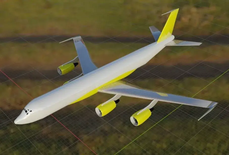 Fictional Proposed Quad Engine Jetliner 707-700 CFM Inspired Low-poly 3D model