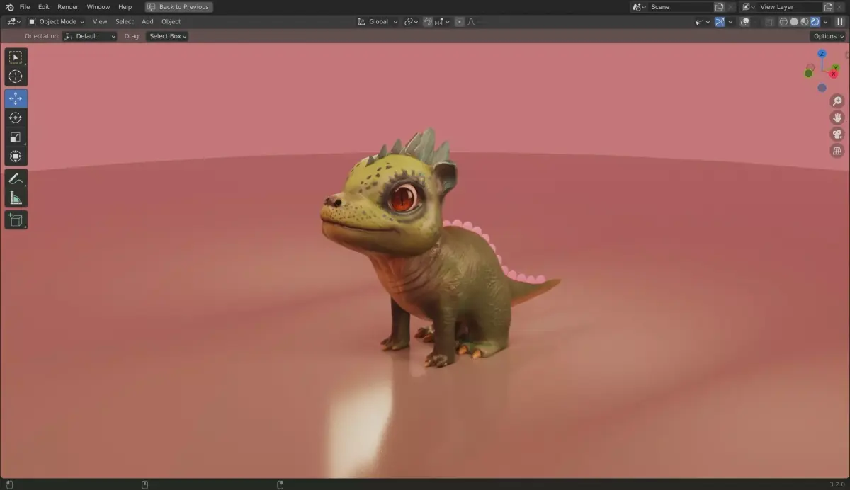 Baby Dragon 3D Model Low-poly 3D model