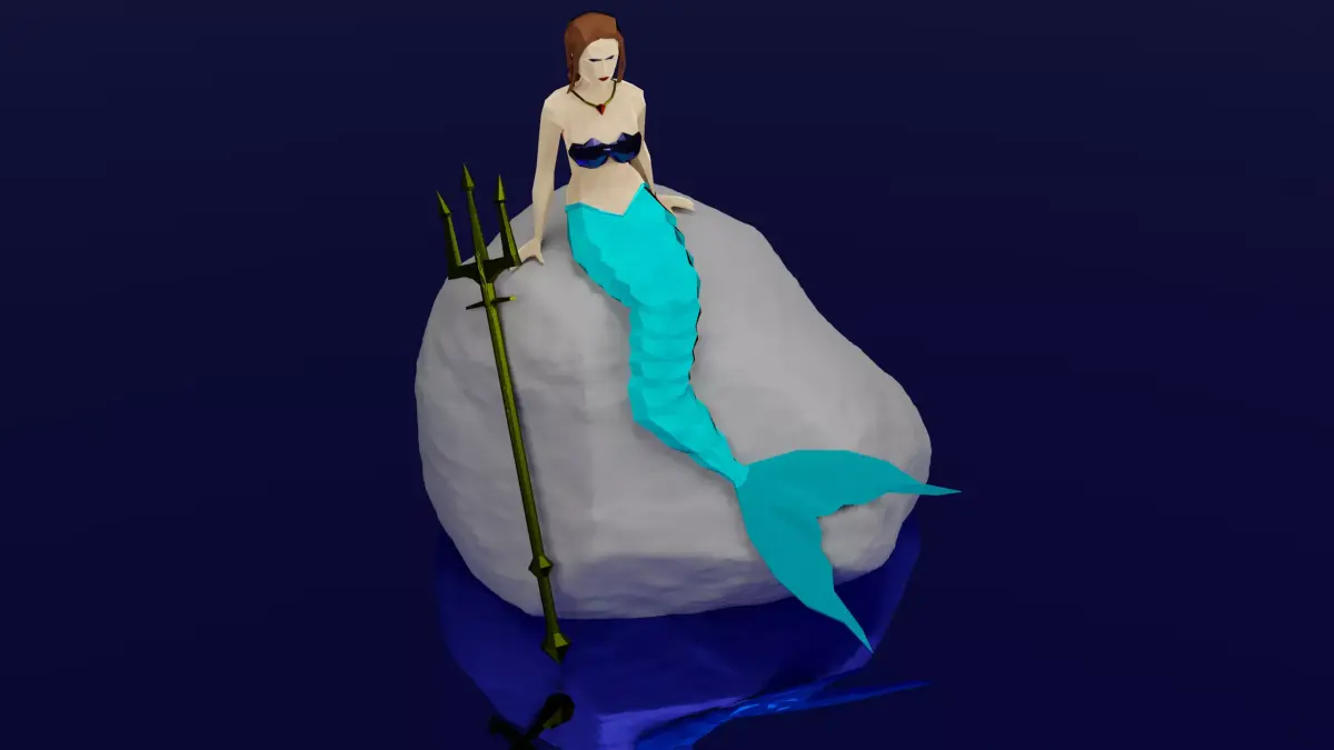 Magical Mermaid Siren Sea maiden Oceanid Lowpoly Rigged  Low-poly 3D model