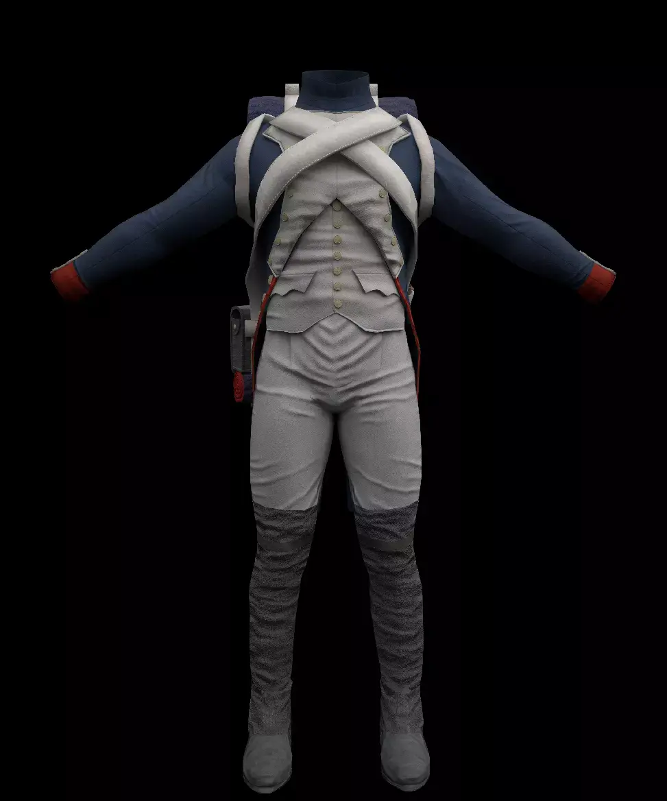 Napoleonic French Guard Low-poly 3D model