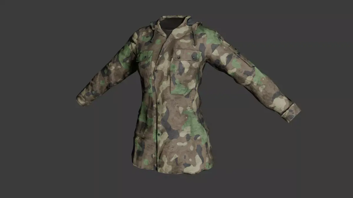 Game-Ready Military Parka with 9 Color Variants Low-poly 3D model
