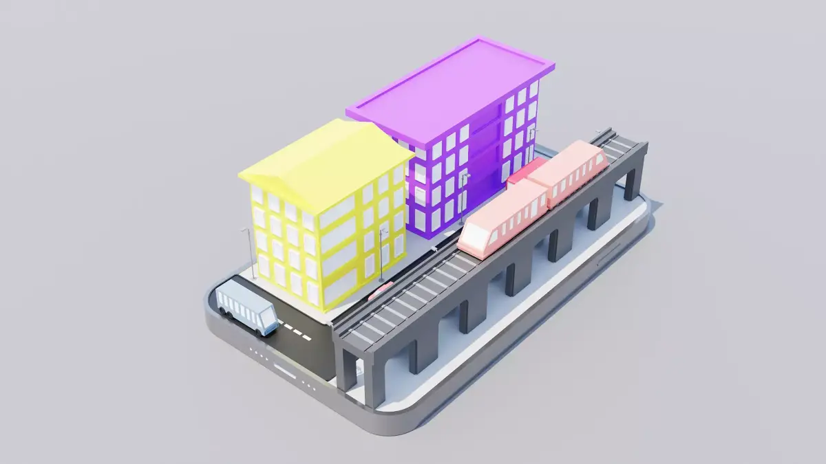 Mobile City 01 Low-poly 3D model