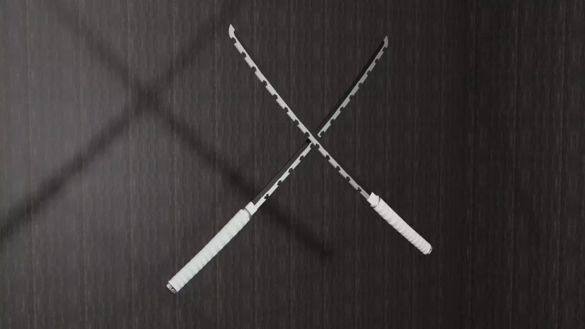 Demon Slayer Sword - Inosuke Nichirin blade  Low-poly 3D model