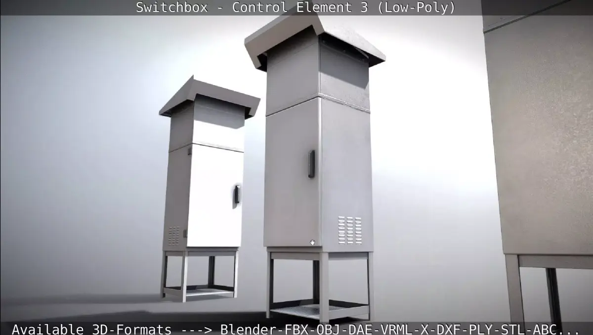 Switchbox - Control Element 3 - Low-Poly Low-poly 3D model