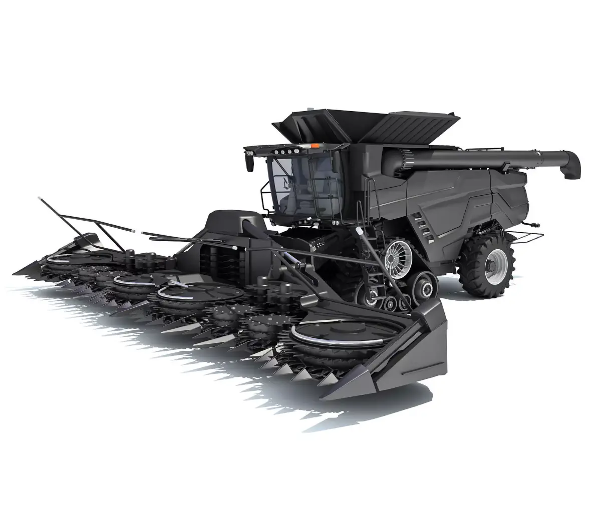 Black Combine Harvester 3D model