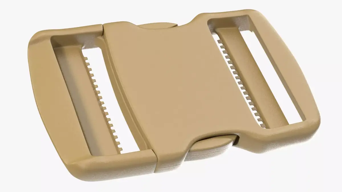 YKK Flat Dual Release Plastic Buckle Khaki 3D model
