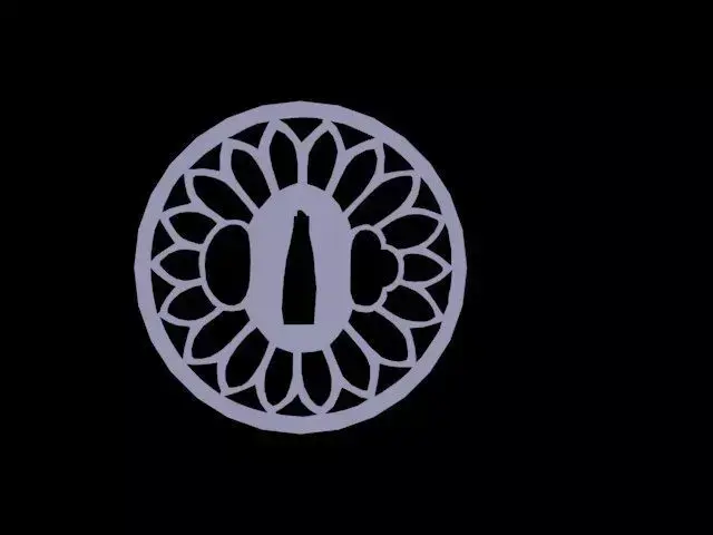 tsuba japanese kimono logo Free low-poly 3D model