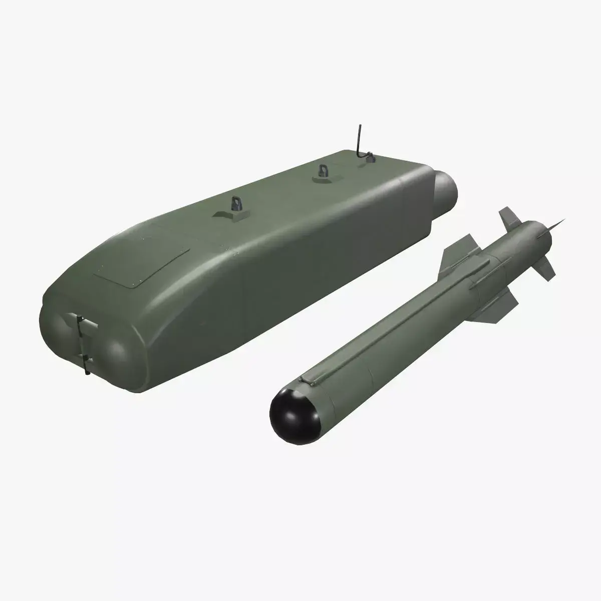  Launcher PARS 3LR With Missile X2 Low-poly 3D model