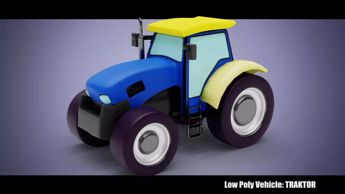 Low Poly Vehicle -  Traktor Low-poly 3D model