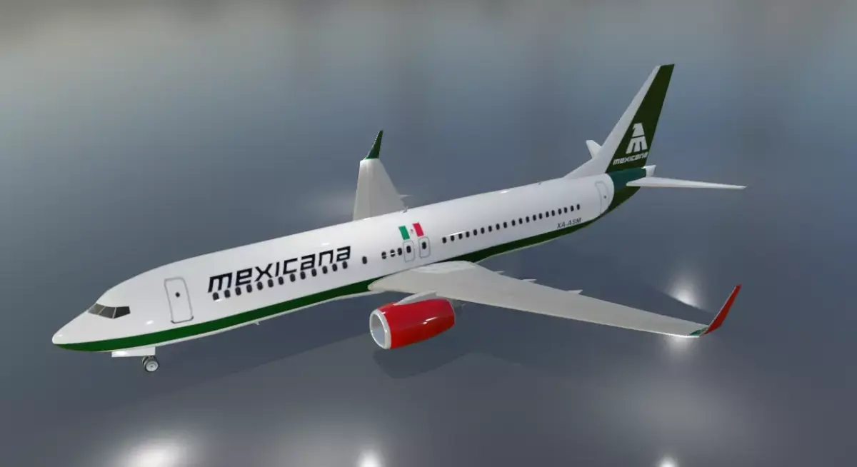 Mexicana Boeing 737-800 3D Model with cockpit requested Low-poly 3D model