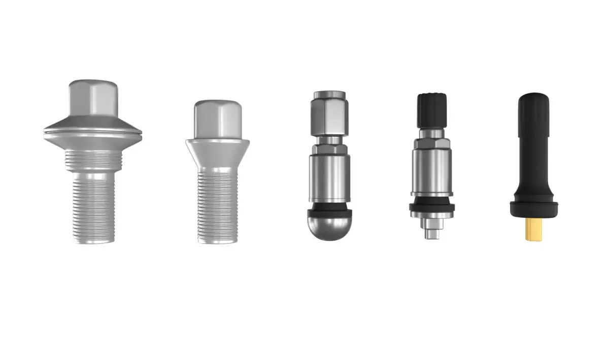 Valve Stem and Bolts Low-poly 3D model