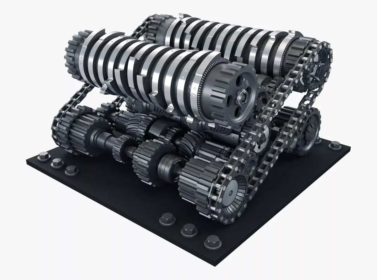 Abstract Gear Mechanism Shredder M1 3D model