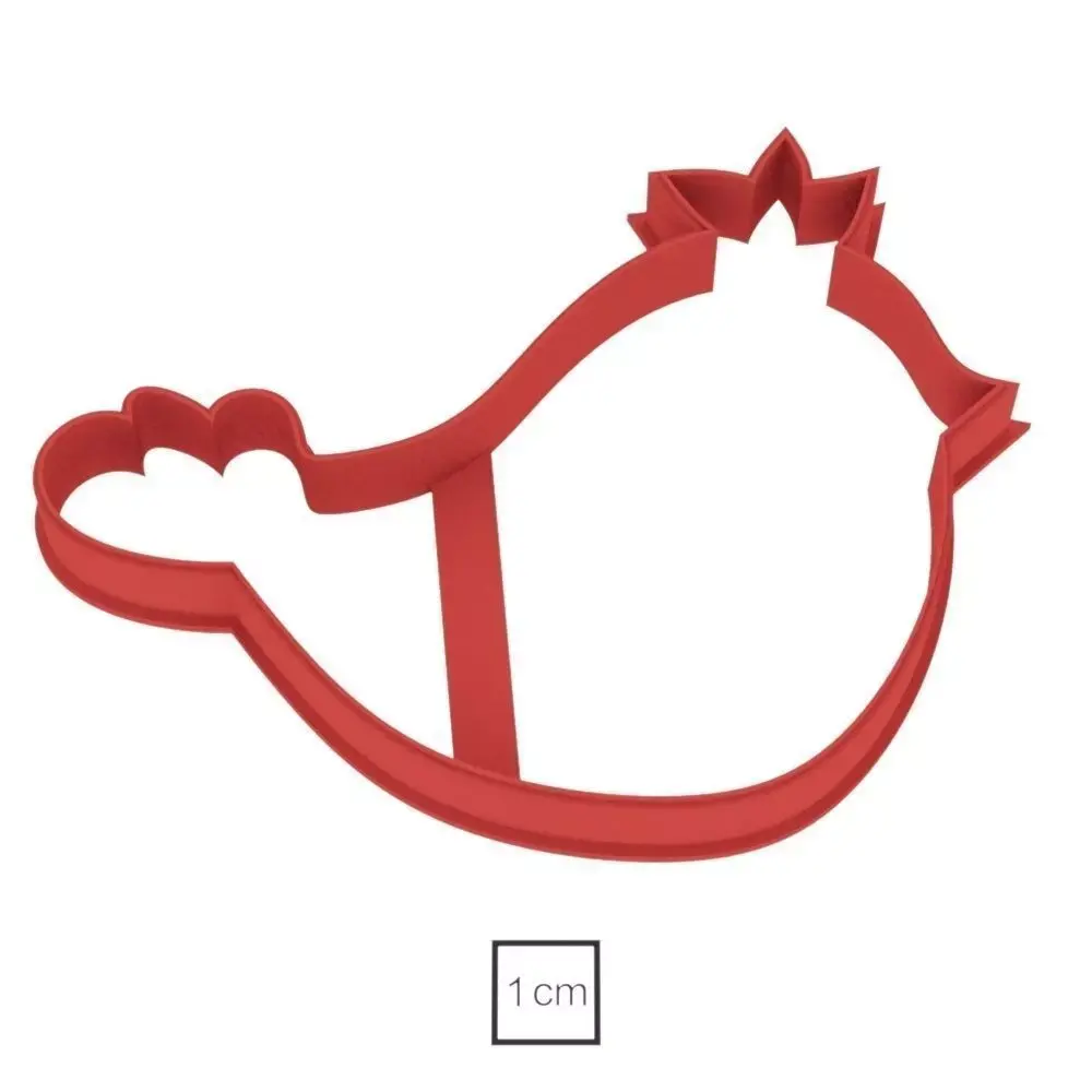 Bird with a crown cookie cutter for professional Free 3D print model