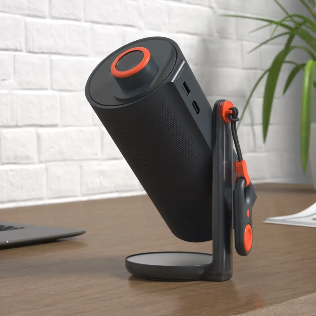 Compact Smart Video Projector with Adjustable Stand 3D model