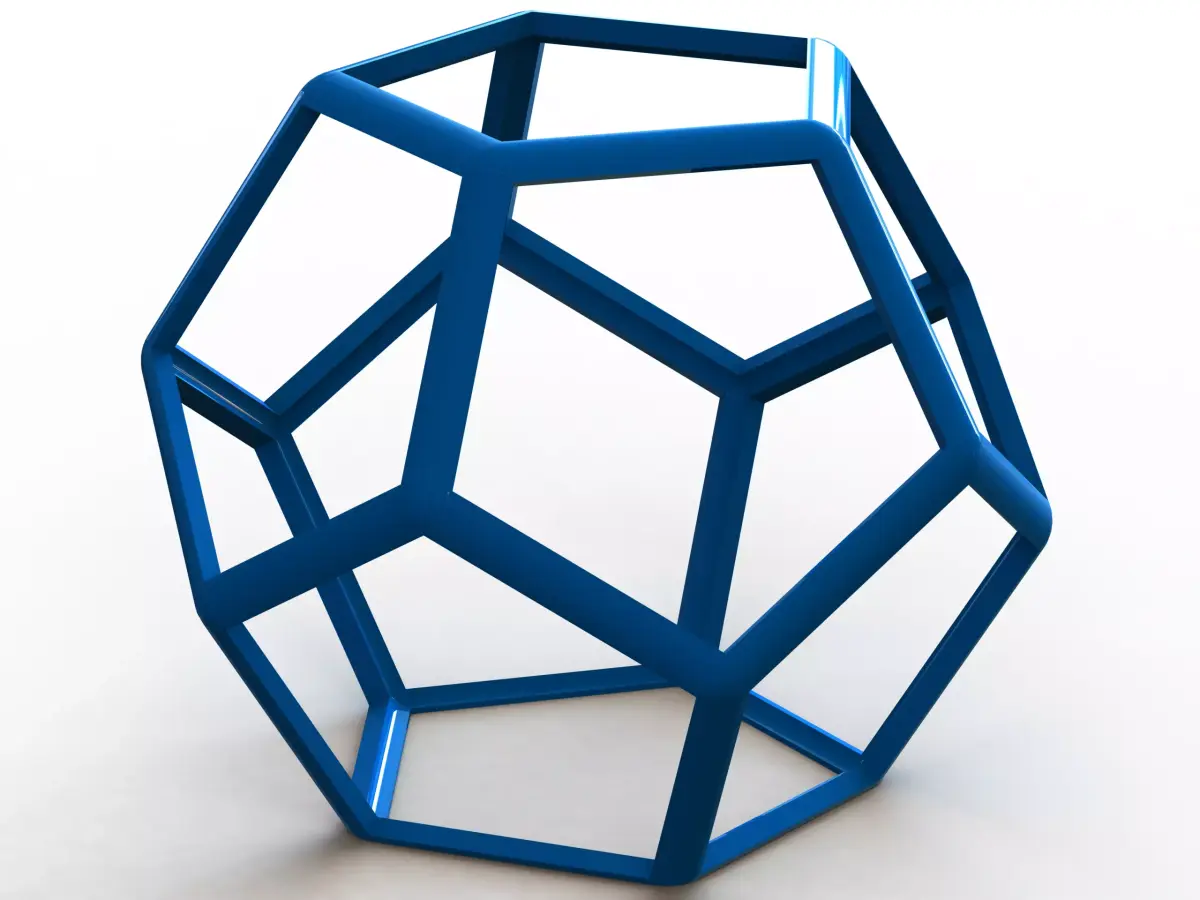 Wireframe Thick Dodecahedron 3D print model