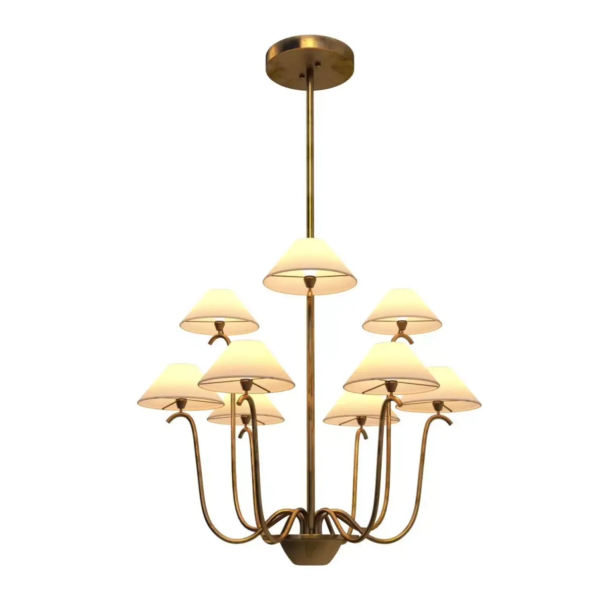 Large Jet Deau Five arm Wall Light In The Style Of Jean Royere 3D model
