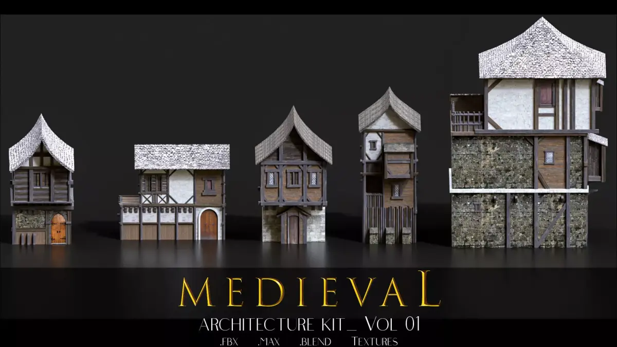 Medieval Modular Buildings  Vol 01 3D model